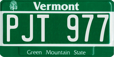 VT license plate PJT977