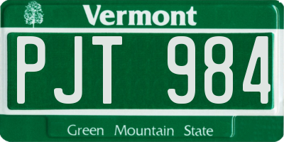 VT license plate PJT984