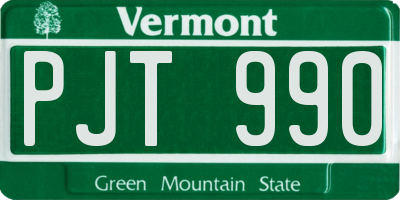 VT license plate PJT990