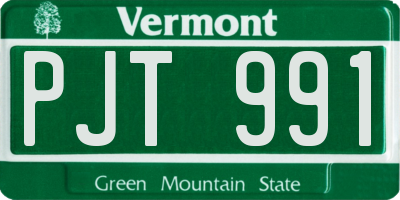 VT license plate PJT991