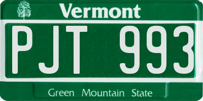 VT license plate PJT993