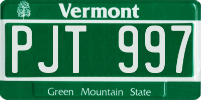 VT license plate PJT997