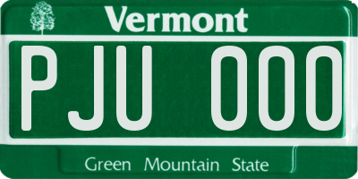VT license plate PJU000