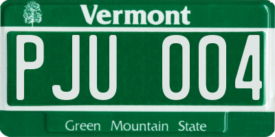 VT license plate PJU004