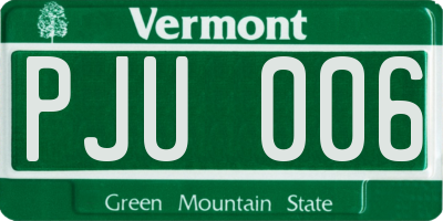 VT license plate PJU006