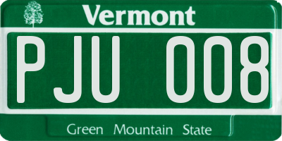 VT license plate PJU008