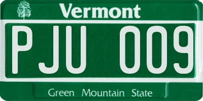 VT license plate PJU009