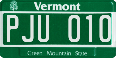 VT license plate PJU010