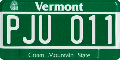 VT license plate PJU011