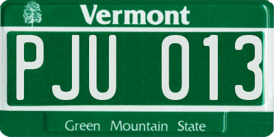 VT license plate PJU013