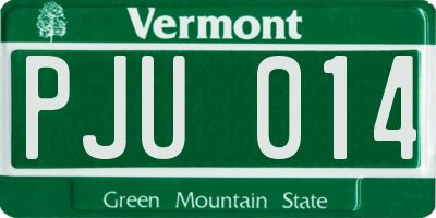 VT license plate PJU014