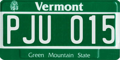 VT license plate PJU015