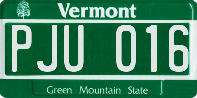 VT license plate PJU016