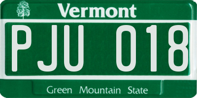 VT license plate PJU018