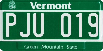 VT license plate PJU019