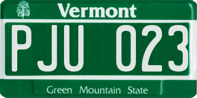 VT license plate PJU023