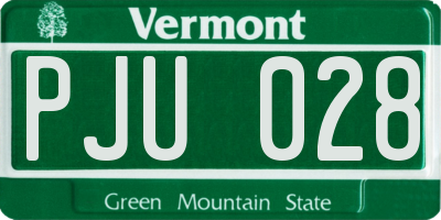 VT license plate PJU028