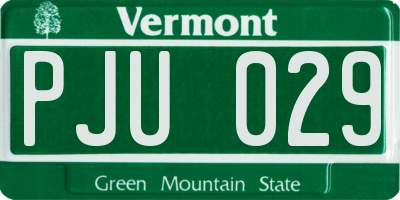 VT license plate PJU029