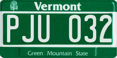 VT license plate PJU032