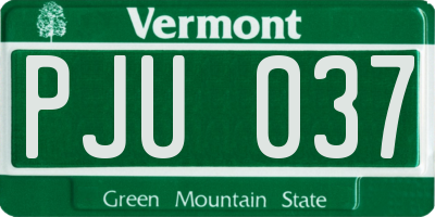 VT license plate PJU037