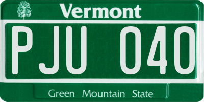 VT license plate PJU040