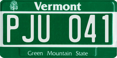 VT license plate PJU041