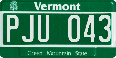 VT license plate PJU043