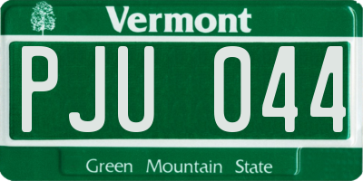 VT license plate PJU044