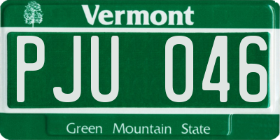 VT license plate PJU046
