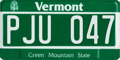 VT license plate PJU047