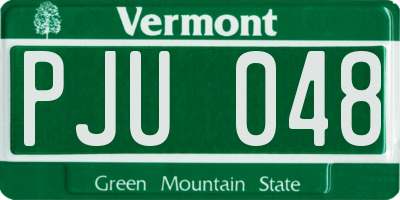 VT license plate PJU048