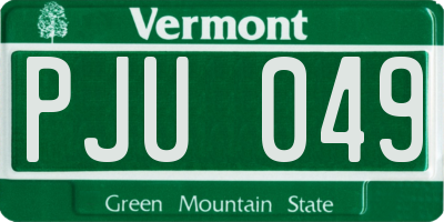 VT license plate PJU049