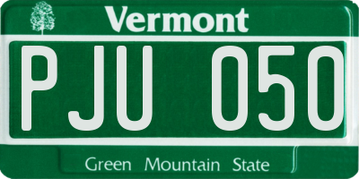VT license plate PJU050