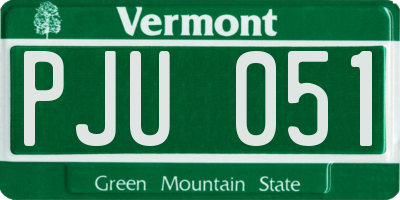 VT license plate PJU051