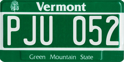 VT license plate PJU052