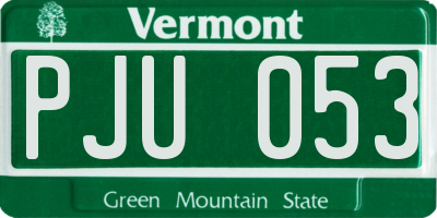 VT license plate PJU053