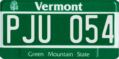 VT license plate PJU054