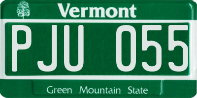 VT license plate PJU055