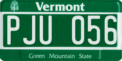 VT license plate PJU056