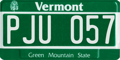 VT license plate PJU057