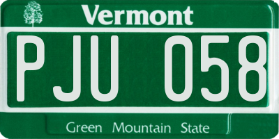 VT license plate PJU058