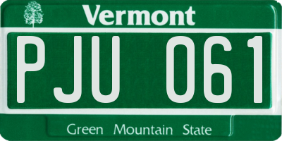 VT license plate PJU061