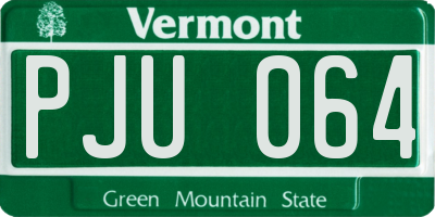 VT license plate PJU064