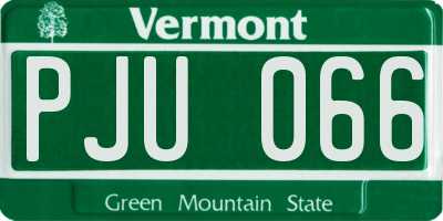 VT license plate PJU066