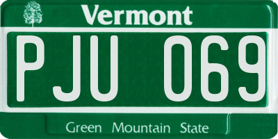 VT license plate PJU069