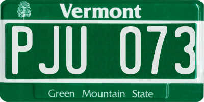 VT license plate PJU073