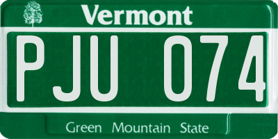 VT license plate PJU074