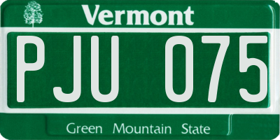 VT license plate PJU075