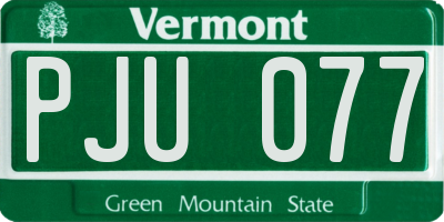 VT license plate PJU077