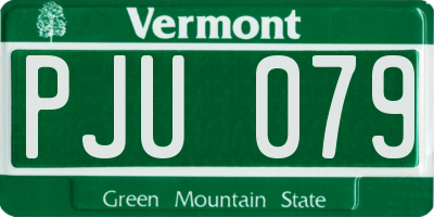 VT license plate PJU079
